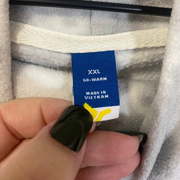 Old Navy Funnel-Neck Cropped Microfleece Sweatshirt White Grey Tie Dye Sz XXL - Picture 4 of 9